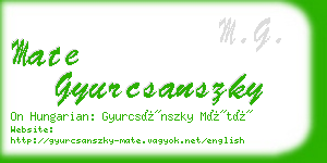 mate gyurcsanszky business card